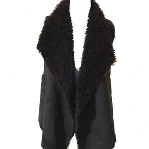 ELLA MOSS Girls Draped Vest Faux Fur Suede 7/8